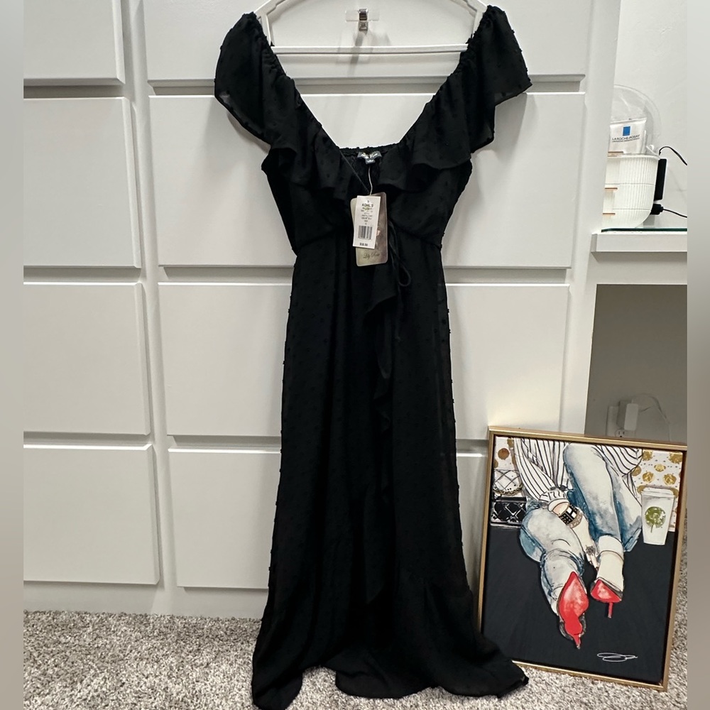 Lily Rose fully lined Dot Dress in sz SMALL